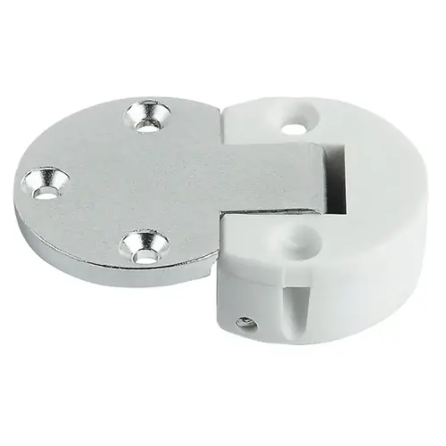 Flap Hinge, Plano Medial For screw fixing, Chrome plated white Cup: White, Hinge arm: Chrome plated