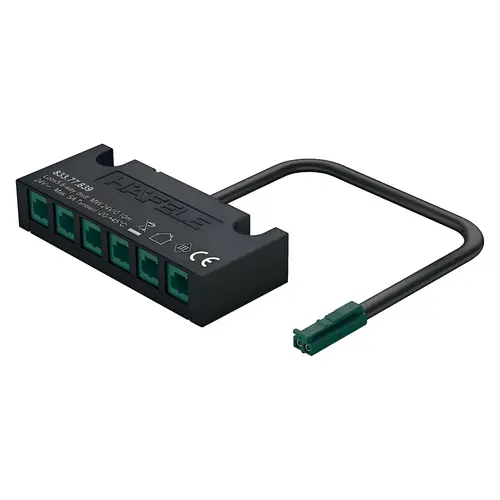 6-Way Distributor, Loox5, Plastic Material, 24 V Voltage, 120 W Power Rating, 2-3/4" X 1-3/16" X 9/16" Black Finish