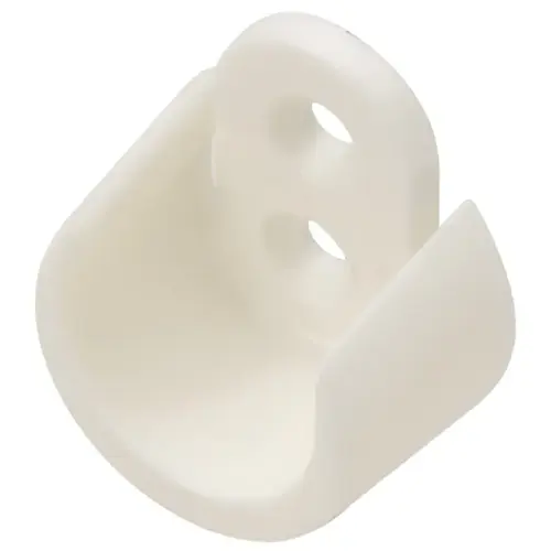 Plastic Wardrobe Tube Support, for diameter 19 mm Round Wardrobe Tube White White Plastic Wardrobe Tube Support, for diameter 19 mm Round Wardrobe Tube White White