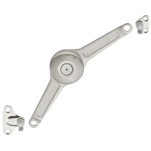 Lid Stay/Flap Stay, Hafele Duo Standard, Complete set Sheet metal screws Aluminum frame Individual Fitting (Order Cabinet and Door Brackets Separately), Nickel plated, for sheet metal screws Nickel plated