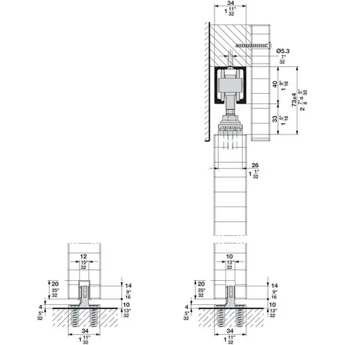 Sliding Door Hardware, HAWA Junior 80/Inox, set Top hung system, For 1 door Steel Plastic Sliding Door Hardware, HAWA Junior 80/Inox, set Top hung system, For 1 door Steel Plastic