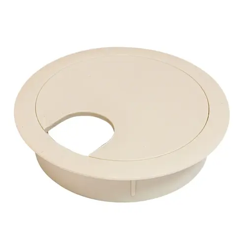 Cable Grommet, Two-Piece, Round, diameter 2 1/2" With 90 degree Rotating Top, Almond Beige