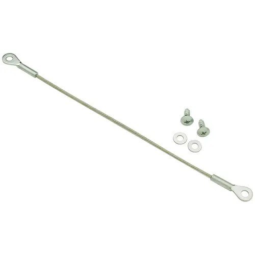 Door Restraint, For Door Stays, Steel Wire Material, Braided With Plastic (Pvc) Coating, Flap Fitting Type, Zinc Finish