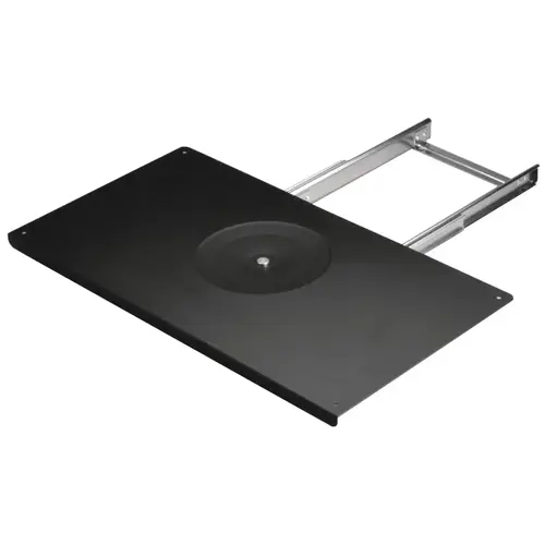 Full Extension TV Swivel, 180 degree Pivot Includes full-size platform Black, Slides Galvanized, No Mounting Hardware Included
