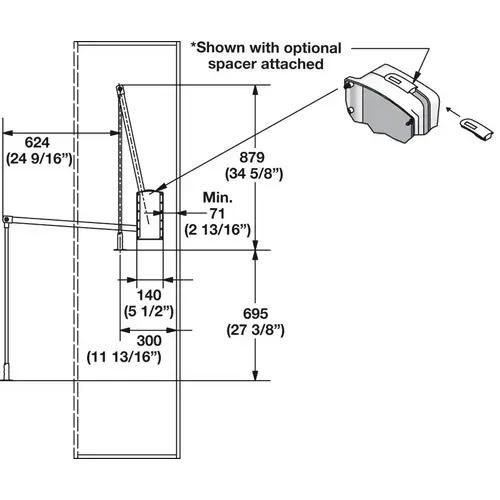 Pull Down Closet Rod, 33 lbs. Weight Capacity For inside closet width: 890 - 1210 mm (35 1/16" - 47 5/8"), White Housing: White, White (powder-coated) Pull Down Closet Rod, 33 lbs. Weight Capacity For inside closet width: 890 - 1210 mm (35 1/16" - 47 5/8"), White Housing: White, White (powder-coated)