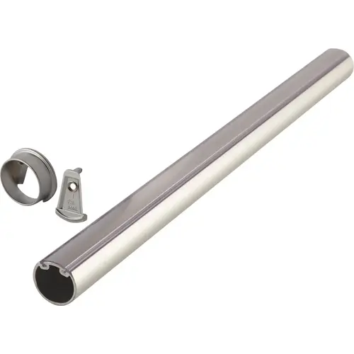 Round Wardrobe Tube with Supports, TAG Synergy Elite Collection 23 3/4" Clear protective insert, Matt aluminum, 23 3/4" Matt aluminum Round Wardrobe Tube with Supports, TAG Synergy Elite Collection 23 3/4" Clear protective insert, Matt aluminum, 23 3/4" Matt aluminum