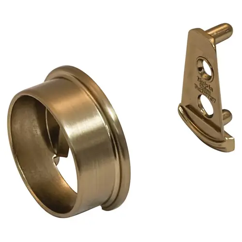 Wardrobe Tube End Support, Tag Synergy Elite Collection, Zinc Alloy Material, 1-1/4" Diameter, 8" Length, Gold Colored, Matt Finish