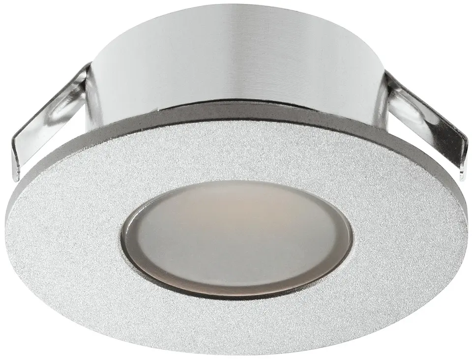 Hafele Mini Puck Light Round Loox LED 2022 12 V Drill hole: 26 mm (1) Cool white 5000 K anodized silver 833.72.042 Hafele Mini Puck Light Round Loox LED 2022 12 V Drill hole: 26 mm (1) Cool white 5000 K anodized silver 833.72.042