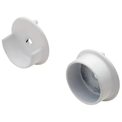 Wardrobe Tube End Support, Tag Synergy Collection, Zinc Material, 1-5/16" Diameter, 3/4" Depth, White Finish