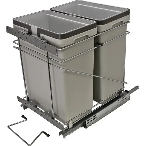 Waste Bin Pull-Out, Salice, Double 30 l / 30 l 2 x 32 qt. 381 mm QPAM15228C 15" opening (width) 15" for 15" opening, model QPAM15228C Steel / Plastic Waste Bin Pull-Out, Salice, Double 30 l / 30 l 2 x 32 qt. 381 mm QPAM15228C 15" opening (width) 15" for 15" opening, model QPAM15228C Steel / Plastic