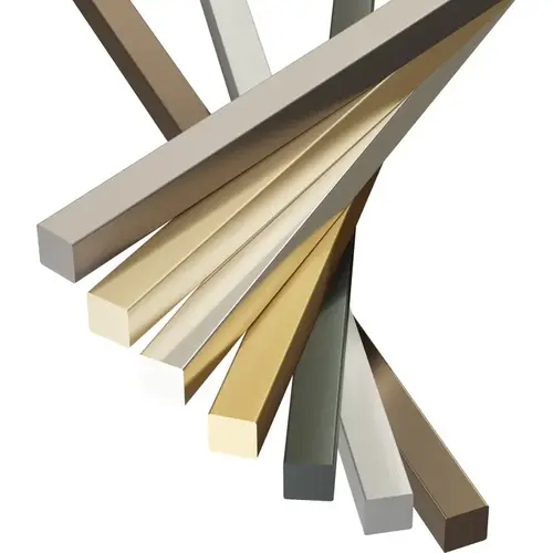 Cabinet Accent Bar, Aluminum 1/4" x 1/4" x 72", Satin brass Satin/Brushed Brass