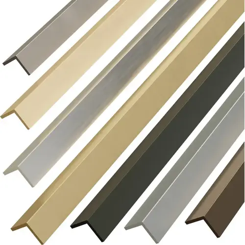 Cabinet Accent L-Channel , Aluminum 1/2" x 1/2" x 72", Satin/brushed brass Satin/brushed brass