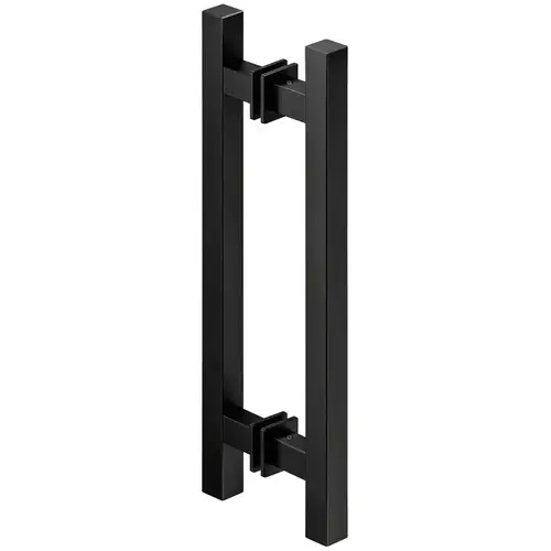 Flush pull handle for sliding doors, Aluminum, two-sided, square Length: 400 mm, black anodized Black, anodized Pair Flush pull handle for sliding doors, Aluminum, two-sided, square Length: 400 mm, black anodized Black, anodized Pair