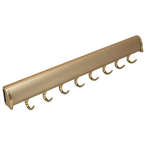 Belt Rack, Tag Synergy Elite Collection, 8 Hook, 17-15/16" Length, Full Extension Slide, Matt Gold Finish, Closet Hardware