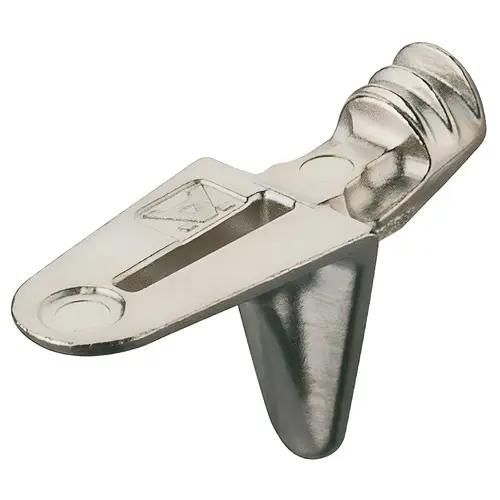 Hafele 282.24.717 Shelf Support, Zinc Alloy Material, 5 mm Drill Hole Diameter, 83 Lbs Load Bearing Capacity, Nickel Plated Finish Shelf Support, Zinc Alloy Material, 5 mm Drill Hole Diameter, 83 Lbs Load Bearing Capacity, Nickel Plated Finish