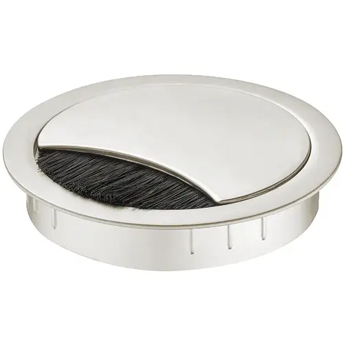 Metal Cable Grommet, Two-piece, Round 2 3/8" 60 mm Zinc alloy, with locking mechanism of the lid, height 12 mm, for workplace organization, Stainless steel effect, drill hole diameter: 60 mm Stainless steel effect Metal Cable Grommet, Two-piece, Round 2 3/8" 60 mm Zinc alloy, with locking mechanism of the lid, height 12 mm, for workplace organization, Stainless steel effect, drill hole diameter: 60 mm Stainless steel effect