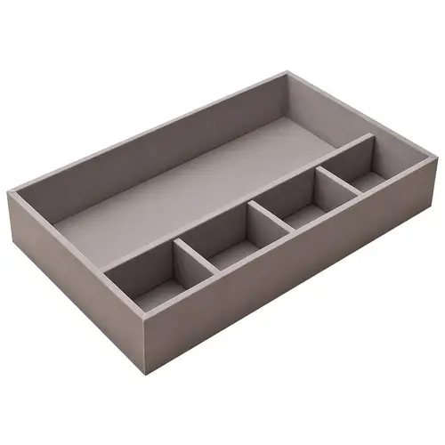 Belt Tray, 4" Depth, Faux Suede Gray Gray Belt Tray, 4" Depth, Faux Suede Gray Gray