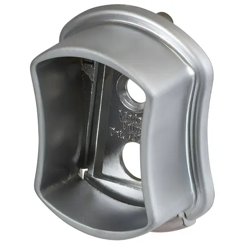 Wardrobe Tube End Support, Tag Signature Collection, Zinc Alloy Material, 1-1/4" Width, 1-3/4" Height, Aluminum Colored, Matt Finish