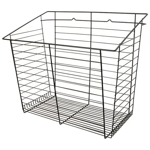 Wire Laundry Hamper, Slanted Hook-On 23" width, 15 7/16" depth, black Wire Laundry Hamper, Slanted Hook-On 23" width, 15 7/16" depth, black
