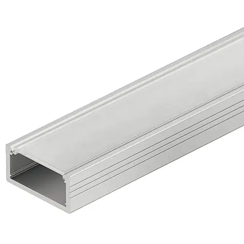 Aluminum Profile, Hafele Loox5 Profile 2109/2191, for LED strip lights for Surface Mounting, Cover: Frosted Profile: Silver colored, anodized Diffuser: Frosted Aluminum Profile, Hafele Loox5 Profile 2109/2191, for LED strip lights for Surface Mounting, Cover: Frosted Profile: Silver colored, anodized Diffuser: Frosted