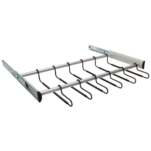 24 Hanger Pants Rack Pull-out, TAG Synergy Collection, 30" With Full Extension Slide, Matt Aluminum Matt aluminum