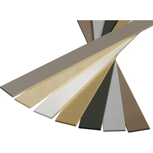 Cabinet Accent Strap, Aluminum 1 1/4" x 3/32" x 72", Satin brass Satin/Brushed Brass