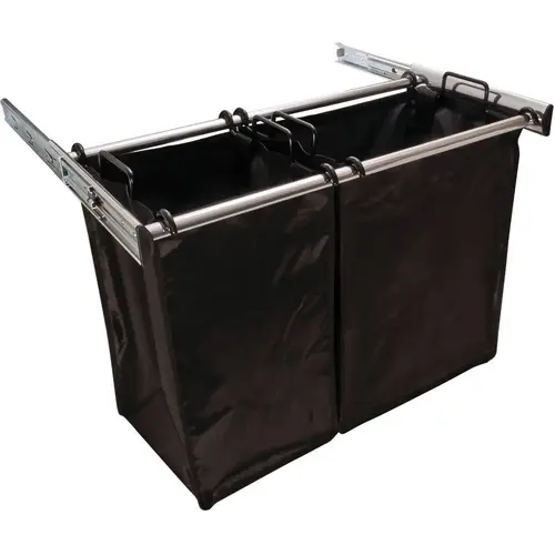 Pull-Out Hamper, with Removable Bags, TAG Synergy Collection 30" Polished chrome, 30", 1 large bag, 1 small bag Bag: Black, Polished chrome Pull-Out Hamper, with Removable Bags, TAG Synergy Collection 30" Polished chrome, 30", 1 large bag, 1 small bag Bag: Black, Polished chrome