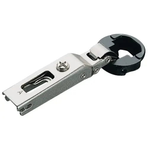 Glass Door Concealed Hinge, Salice, 94 degree Opening Angle, Self Closing, Full Overlay For screwing into 26 mm cup drilling, model C2C7A39 Cup: Black, Hinge arm: Nickel plated Glass Door Concealed Hinge, Salice, 94 degree Opening Angle, Self Closing, Full Overlay For screwing into 26 mm cup drilling, model C2C7A39 Cup: Black, Hinge arm: Nickel plated
