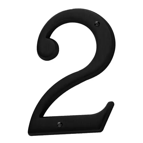 4-3/4" Carded House Number # 2 Flat Satin Black Finish 4-3/4" Carded House Number # 2 Flat Satin Black Finish
