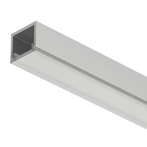 Aluminum Profle, Hafele Loox5 Profile 2101, for LED strip lights Internal width 13 mm (1/2"), Length: (92") 2336 mm, silver colored Profile: Silver colored, anodized Diffuser: opal white