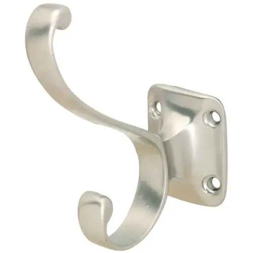 Hat & Coat Hook, 32 x 78 x 91 mm (W x D x H) Zinc, matt nickel Nickel colored, matt Hat & Coat Hook, 32 x 78 x 91 mm (W x D x H) Zinc, matt nickel Nickel colored, matt