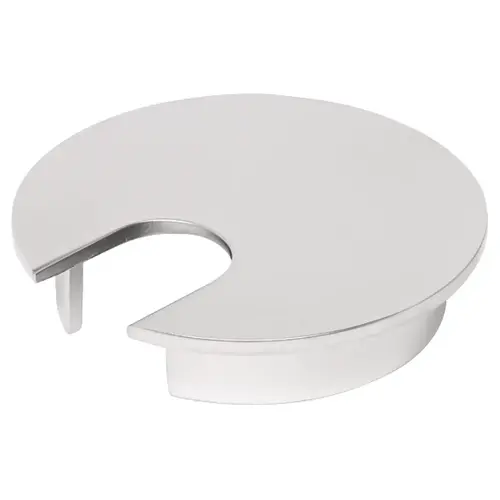 Metal Cable Grommet, One-Piece, Round, diameter 40 mm For workplace organization, Nickel matt, with 20 x 25 mm opening matt, nickel plated