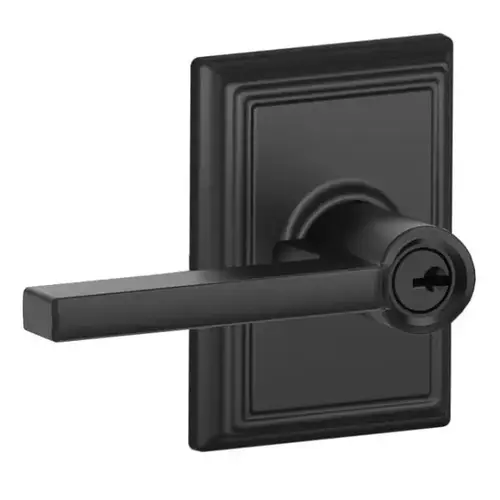 Latitude Lever with Addison Rose Keyed Entry Lock C Keyway with 16211 Latch and 10063 Strike Matte Black Finish Latitude Lever with Addison Rose Keyed Entry Lock C Keyway with 16211 Latch and 10063 Strike Matte Black Finish