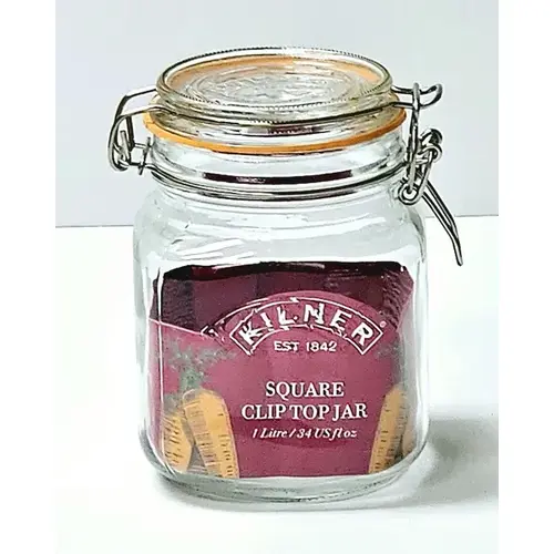 Kilner Clip Top Square Jar - 34fl oz. - pack of 12 Kilner Clip Top Square Jar - 34fl oz. - pack of 12