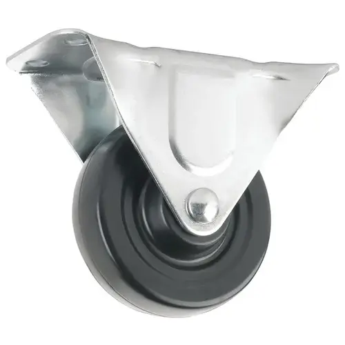 4" Fixed Industrial General-Duty Rubber Casters - Black