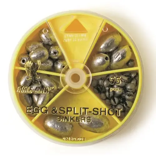 Eagle Claw Eagle & Split Sinker Assortment - 55 Pieces Eagle Claw Eagle & Split Sinker Assortment - 55 Pieces