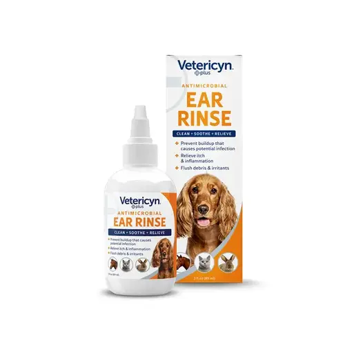 Ear Rinse Liquid Drops for Animals 4-oz