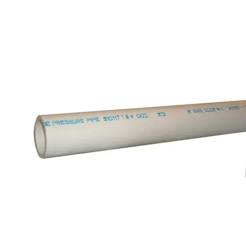 Schedule Series Pipe, 1-1/2 in, 10 ft L, Solvent Weld, SCH 40 Schedule, PVC, White - 120" Stock Length Schedule Series Pipe, 1-1/2 in, 10 ft L, Solvent Weld, SCH 40 Schedule, PVC, White - 120" Stock Length
