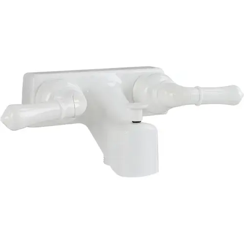 4 in. Non-Metal Tub/Shower Diverter with 2 Teapot Handles - White