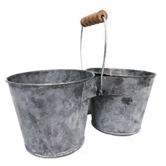 Alligator Brand Vintage Double Bucketsi with Wooden Handle - pack of 6 33050198-XCP6 Alligator Brand Vintage Double Bucketsi with Wooden Handle - pack of 6 33050198-XCP6