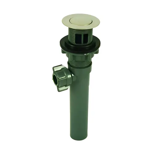 Lavatory Drain with 1-3/4 inch Plastic, Brushed Nickel with Overflow Lavatory Drain with 1-3/4 inch Plastic, Brushed Nickel with Overflow