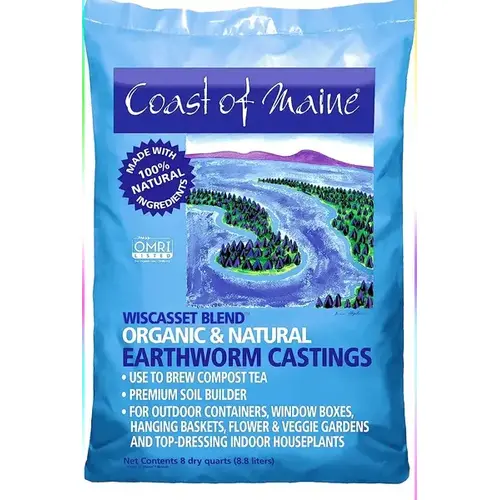 WB8C-40 Wiscasset Blend Earthworm Casting, 8 qt Bag