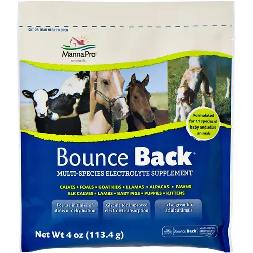 Bounce Back Multi Species Electrolyte Supplement 4oz. Bounce Back Multi Species Electrolyte Supplement 4oz.