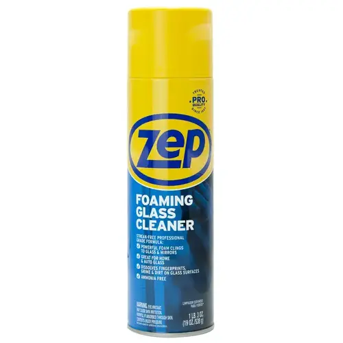 ZEP Foaming Glass Cleaner, Ammonia Free 19 oz Colorless ZEP Foaming Glass Cleaner, Ammonia Free 19 oz Colorless