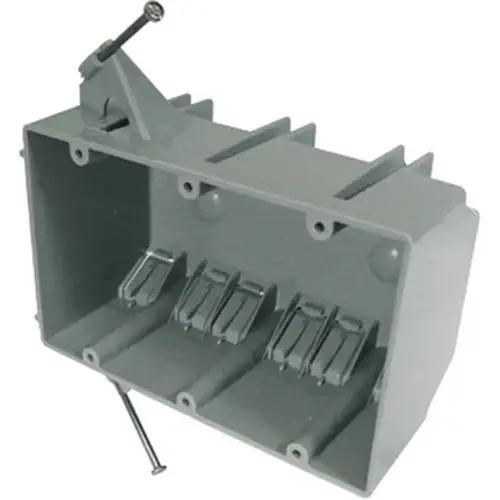 Outlet Box EZ Box New Work 44 cu in Rectangle PVC 3 gang Gray Gray Outlet Box EZ Box New Work 44 cu in Rectangle PVC 3 gang Gray Gray