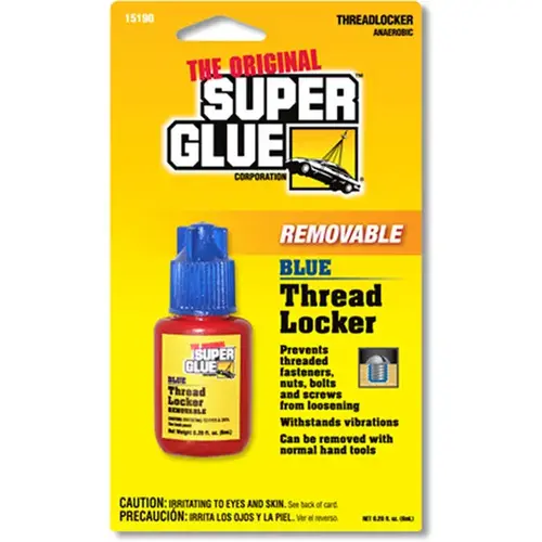Super Glue Removable Thread Locker, Blue, 6 mL