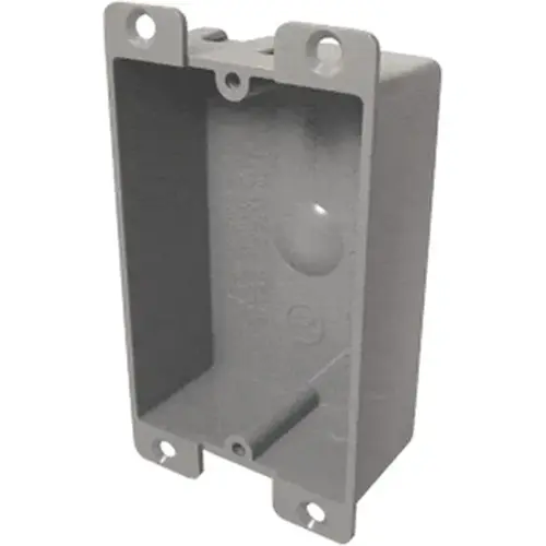 Outlet Box EZ Box Shallow Flanged PVC Electrical Box 8.0 Cu In 2-3/8"X3-1/2"X1-1/4" 1 Gang Gray