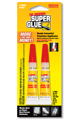 SUPER GLUE CORP/PACER TECH 11710351 Super Glue Original Formula, Clear, 2 Gram Tubes pair