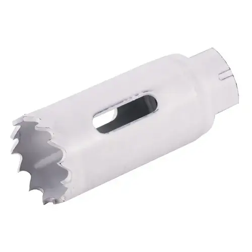 Speed Slot 1771959 Hole Saw, 1-1/8 in Dia, 1-5/8 in D Cutting, 4/6 TPI, HSS Cutting Edge White Speed Slot 1771959 Hole Saw, 1-1/8 in Dia, 1-5/8 in D Cutting, 4/6 TPI, HSS Cutting Edge White
