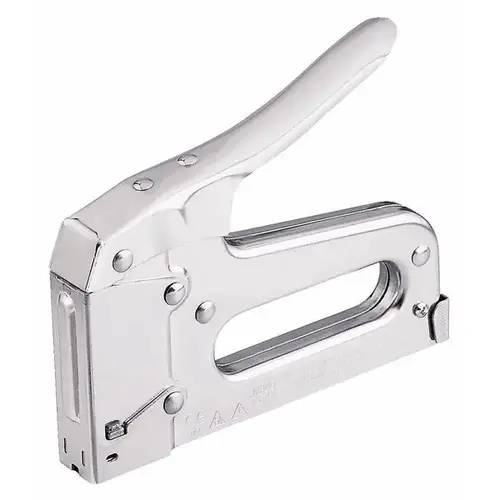 T50 Staple, T50 Staple, 3/8 in W Crown, 1/4 to 9/16 in L Leg, Steel Staple Chrome